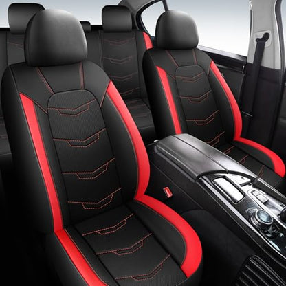 Car Seat Cover (N2 Black Red / Full Set)