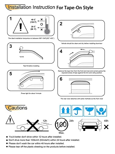 Window Visors Rain Guards for 2002 (2002-2007 Jeep Liberty)