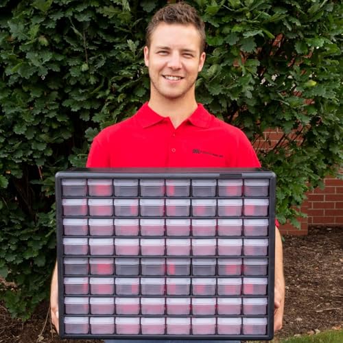 64 Drawer Plastic Storage Cabinet (Black / 64 Drawer / 1 Pack)