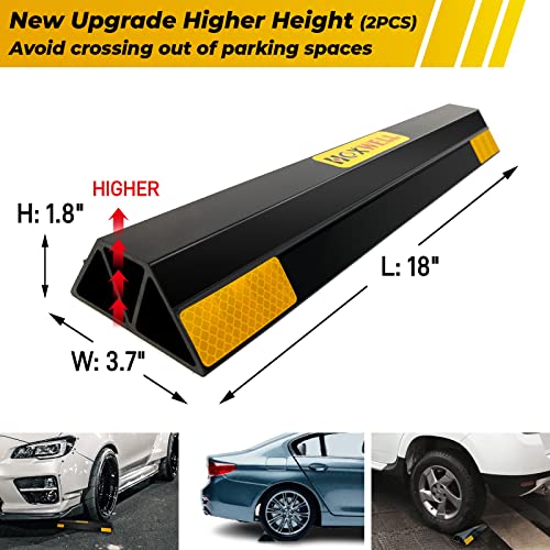 New Updated 18" 2 Packs Heavy Duty Parking Stopper for Garage (2pc 18'' 1.8''H)