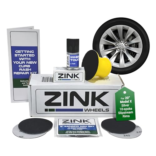 Premium Tesla Wheel Curb Rash Repair Kit for Model X 20 (Tesla Model X / 20" Silver Slipstream)