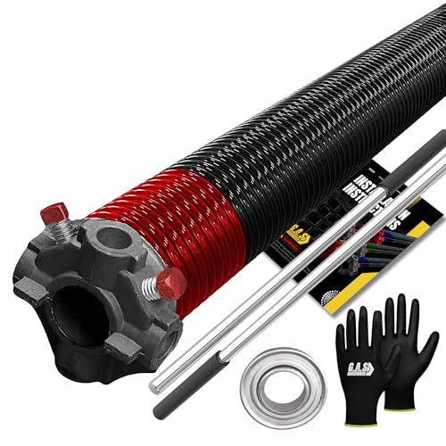 Garage Door Torsion Spring 225x1.75x33 Includes 1” Steel Bearing (225x1.75x33 / Black Cone (Right Side))