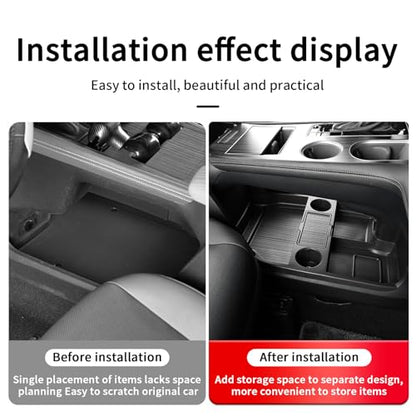 Compatible with 2026 Toyota Sienna Center Console Organizer with Cup Holder (black)