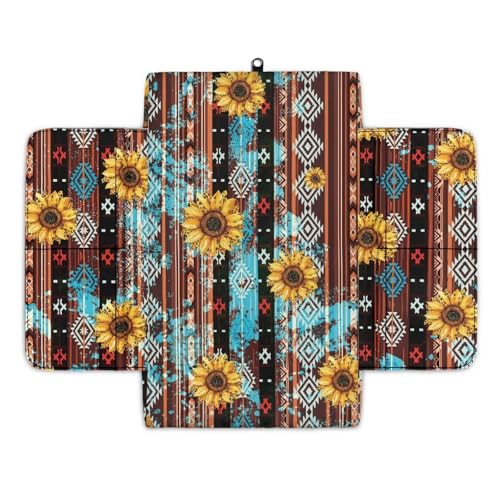 Aztec Sunflower Brown Car Center Console Cover Soft Non (Aztec Sunflower Brown)