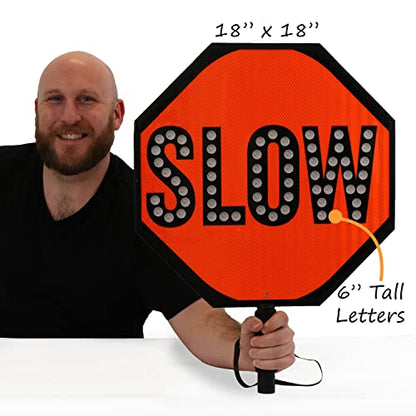 LED STOP SLOW Paddle (18" x 18")