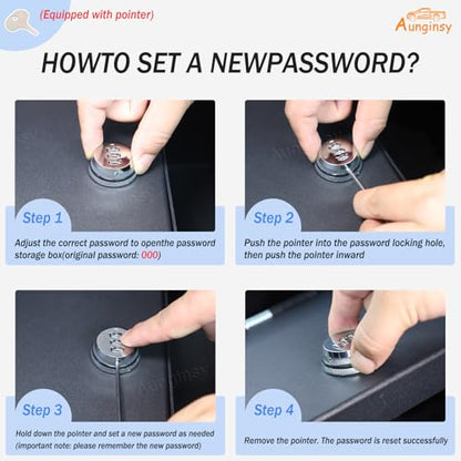 Car Lower Center Console Lock Safe Storage Box Cover Lid Compatible with 2022