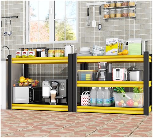 48" W Garage Shelving Heavy Duty (48"W×18"D×39"H / Yellow)