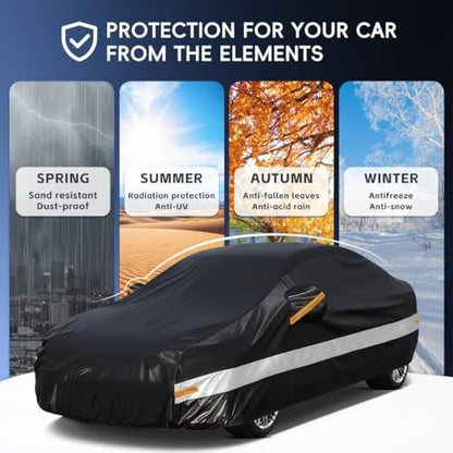 10 Layers Car Cover Custom Fit for Nissan Altima (Black Gray / Custom Fit for Nissan Altima)