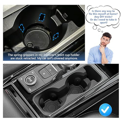 Cup Holder Inserts for Ford Explorer 2020 (For Ford Explorer 2020-2024)