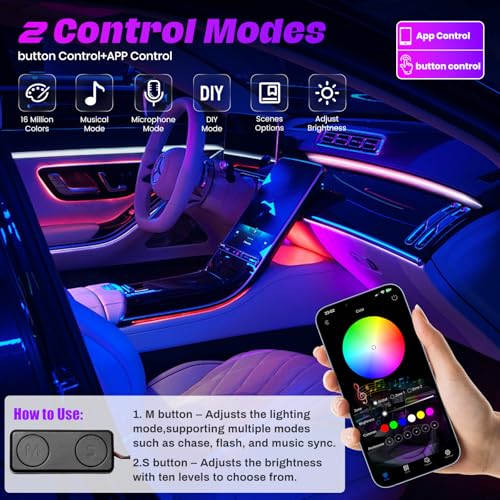 Acrylic Interior Car LED Strip Lights (10in1-90CM)