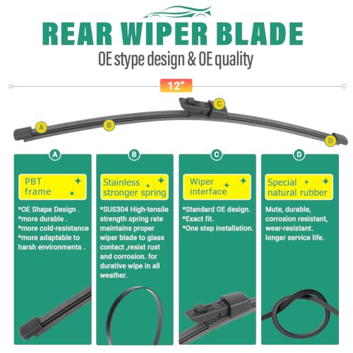 Windshield Wiper Blades Replacement for Volkswagen VW Atlas (26" 22" 12")