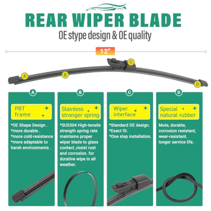 Windshield Wiper Blades Replacement for Volkswagen VW Atlas (26" 22" 12")