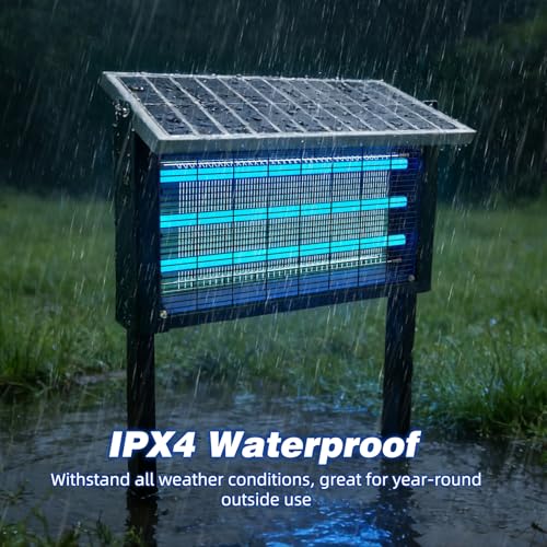 Heavy Duty Solar Bug Zapper for 8000 sq.ft with 30W Solar Panel (30W for 8000 sq.ft)