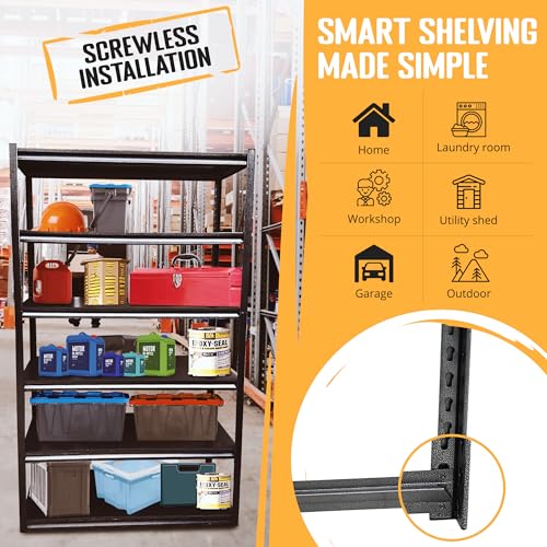 5 Tier Garage Shelf (48" W X 20" D X 78" H 6-Tier)