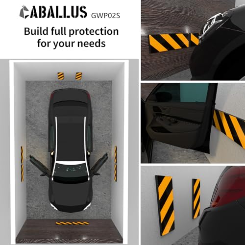 Garage Wall Protector Car Door Protectors Foam Wall Bumper Pad Yellow Black (2-Pack Black (Reflective))
