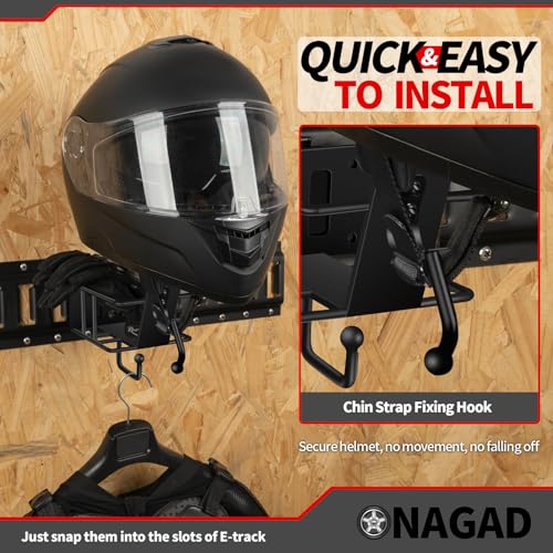 E Track Motorcycle Helmet Rack with Gloves Tray