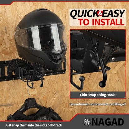 E Track Motorcycle Helmet Rack with Gloves Tray