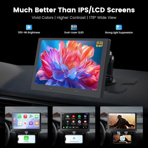 9.15" QLED Wireless CarPlay Screen for Car (9.15")