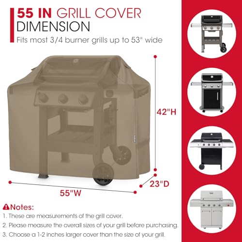 55 in. Grill Cover Heavy Duty Waterproof for Outdoor (55 Inch)