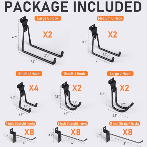 36 Pack Heavy Duty Slatwall Hooks (36 Pack)