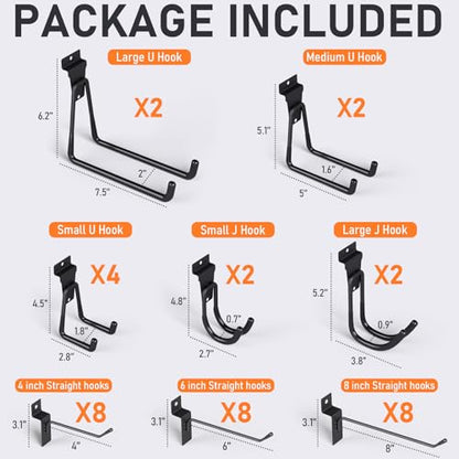 36 Pack Heavy Duty Slatwall Hooks (36 Pack)