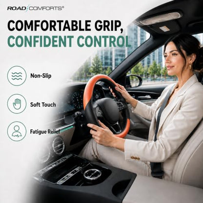 Steering Wheel Cover (Black&Orange)