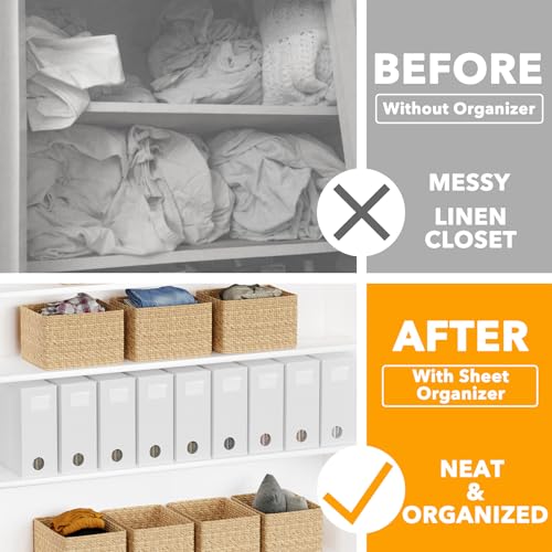 9 Pack Bed Sheet Organizers and Storage (9 pcs / White)