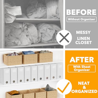 9 Pack Bed Sheet Organizers and Storage (9 pcs / White)