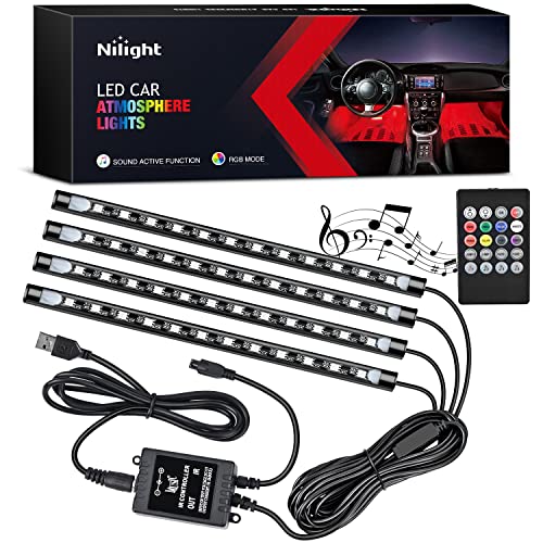 4PCS 48LED Car USB Interior Neon Accent Lights RGB Remote Control (USB Interior Lights - Remote)