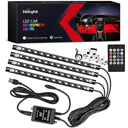 4PCS 48LED Car USB Interior Neon Accent Lights RGB Remote Control (USB Interior Lights - Remote)