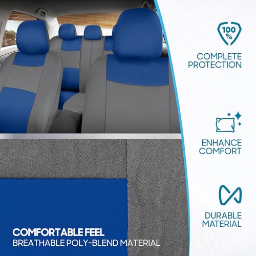 PolyPro Car Seat Covers Full Set in Blue & Gray (Blue & Gray)