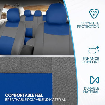 PolyPro Car Seat Covers Full Set in Blue & Gray (Blue & Gray)
