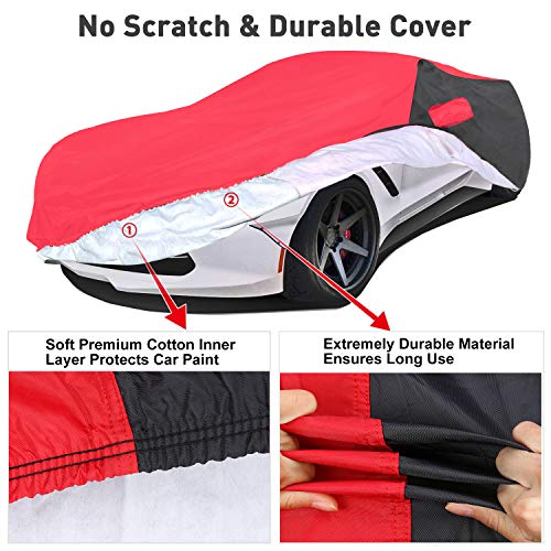 Waterproof Car Cover Custom for Chevy Corvette 2014 (Red Black / Corvette C7)