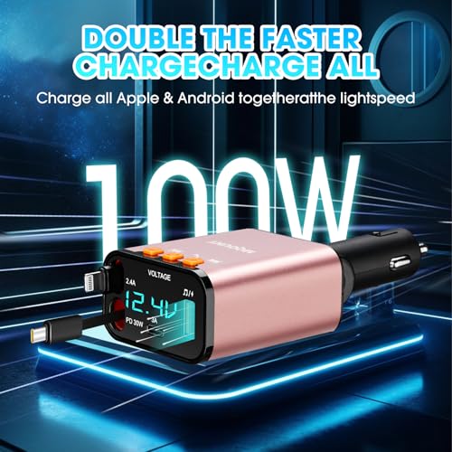 Retractable Car Charger (Pink)