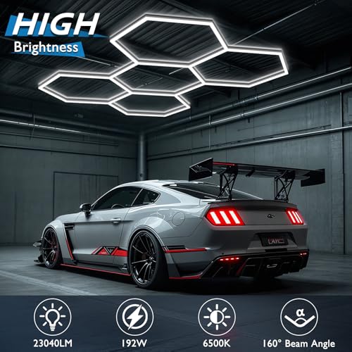 Hexagon Garage Lights (5-Girds / Non-Dimmable)