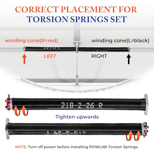 Garage Door Torsion Springs Pair (0.218" X 2" X 26")