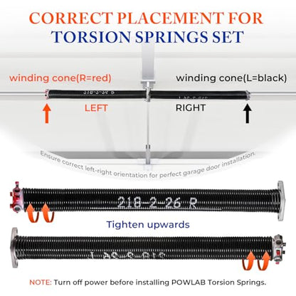 Garage Door Torsion Springs Pair (0.218" X 2" X 26")