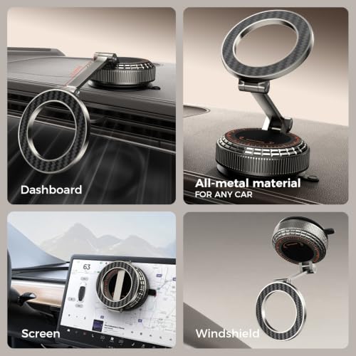 Metal Magnetic Car Phone Holder for Magsafe Phone (Carbon Fiber)