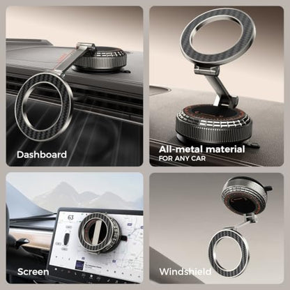 Metal Magnetic Car Phone Holder for Magsafe Phone (Carbon Fiber)