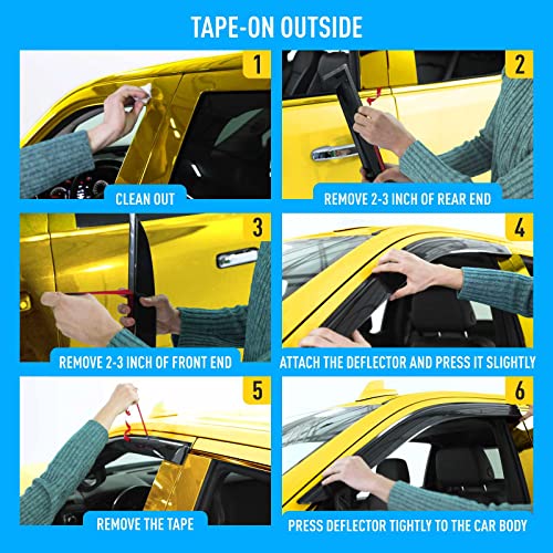 Extra Durable Window Deflectors Tape (For Chevy Silverado 07-13 Crew Cab)