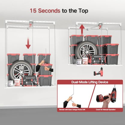 Overhead Garage Storage Rack (White)