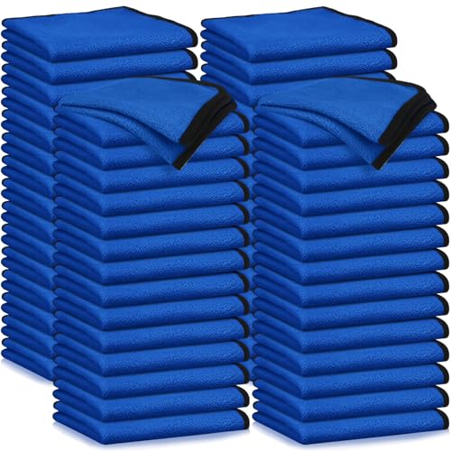 60 Pcs Microfiber Towels Bulk Car Drying Cloth (Blue)