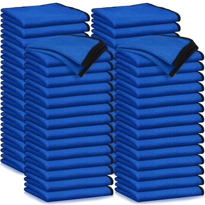 60 Pcs Microfiber Towels Bulk Car Drying Cloth (Blue)