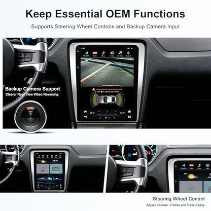 12.1 Inch Android Car Stereo Radio 8GB+128GB for Ford Mustang 2010 (Qualcomm 8G+128G+Car Play+Android Auto+Voice)