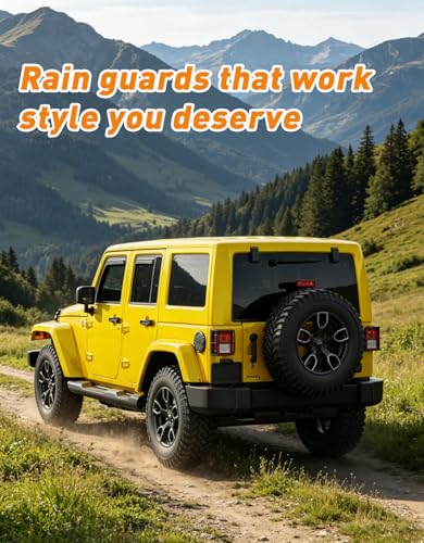 Window Visors Rain Guards for 2007 (for 2007-2018 Jeep Wrangler JK)