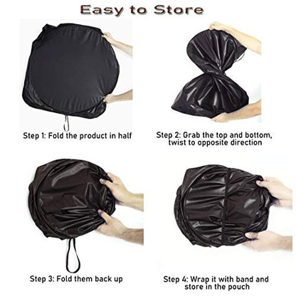 Windshield Sun Shades Car Sun Shade Protector Blocks UV Rays for Full (Red / Large (Universal Fit))
