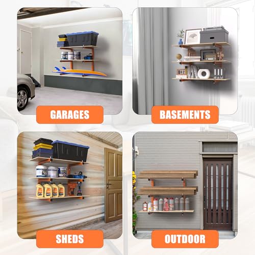 Lumber Rack Wall (Orange / All-in-One – 4 Pack, 6-Tier)