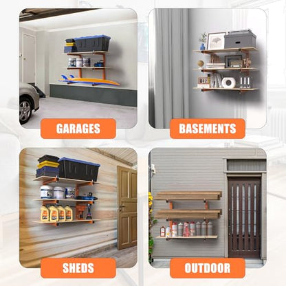 Lumber Rack Wall (Orange / All-in-One – 4 Pack, 6-Tier)