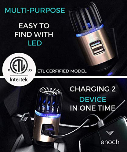 Car Air Purifier Premium Air Ionizer (Rose Gold)