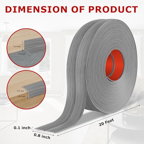 Wall Corner Protector Peel and Stick Corner Trim Molding (0.8 In x 20 Ft / Light Gray Wood)